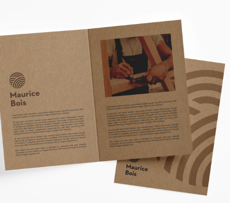 Folletos kraft para marca artesanal y sostenible