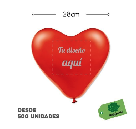 Globo látex corazón 28 cm