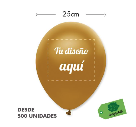 Globo látex metalizado 25 cm
