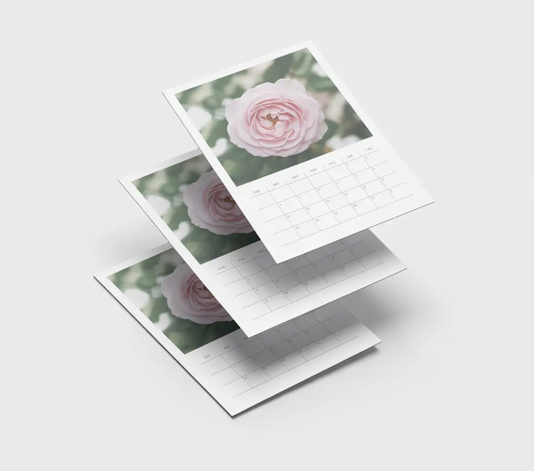 Hojas calendario con diseño corporativo