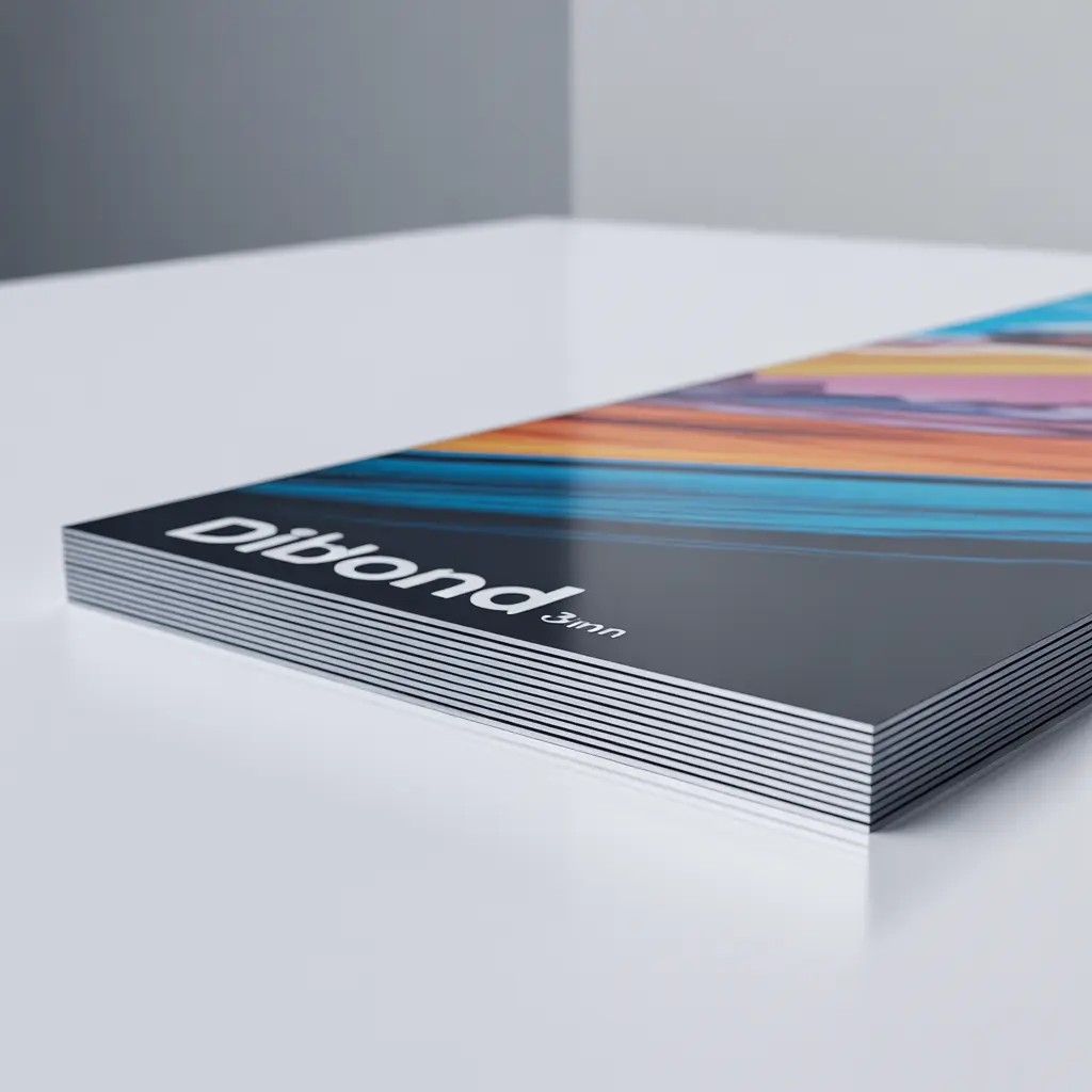 Rótulo de fachada en panel dibond impreso