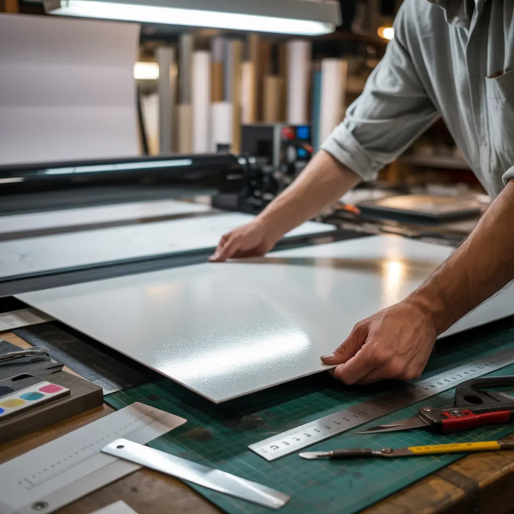 Detalle de borde de panel dibond impreso