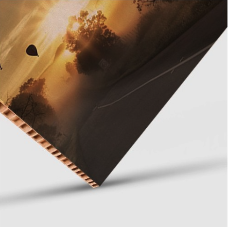 Panel de cartón nido de abeja impreso en acabado kraft