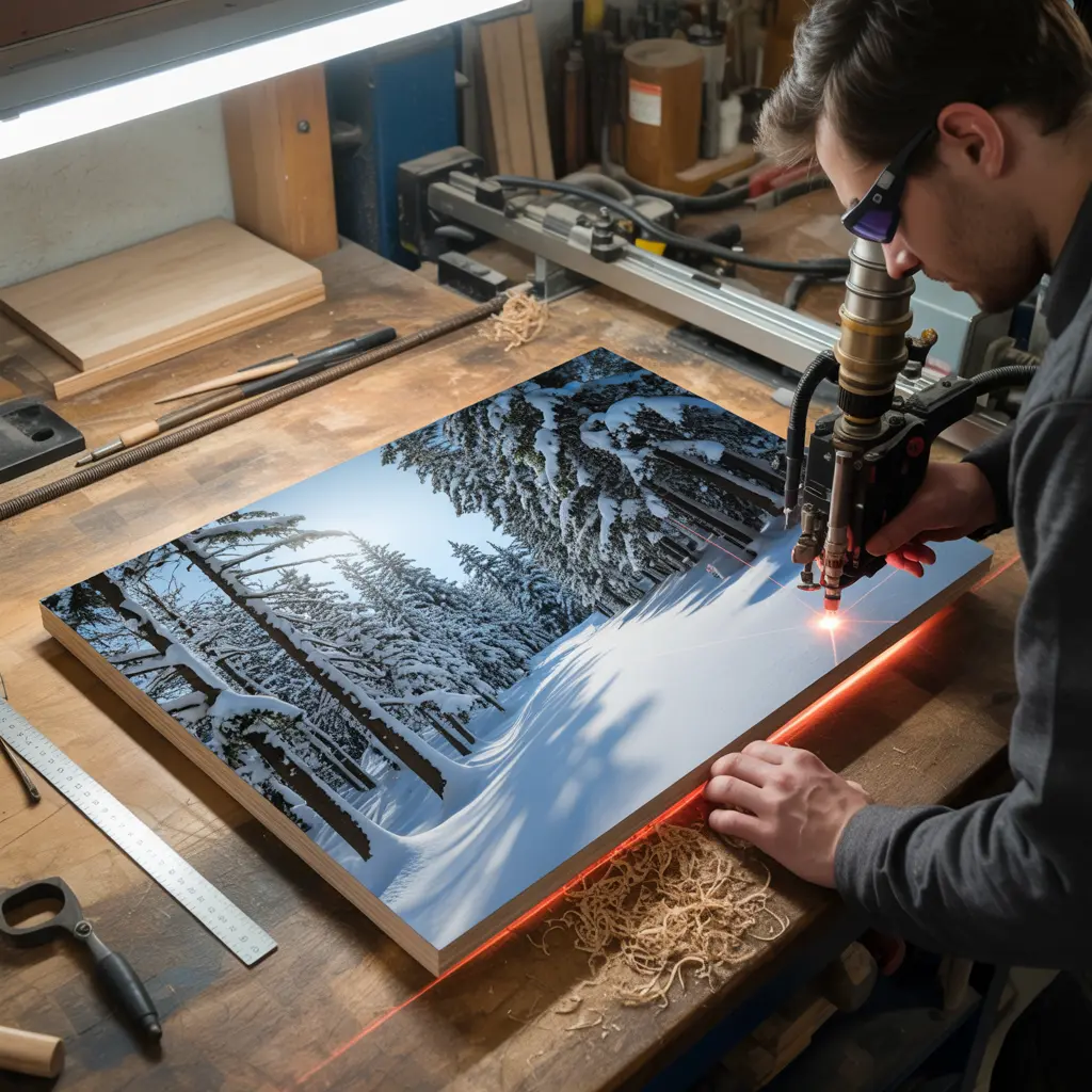 Detalle de textura de madera impresa