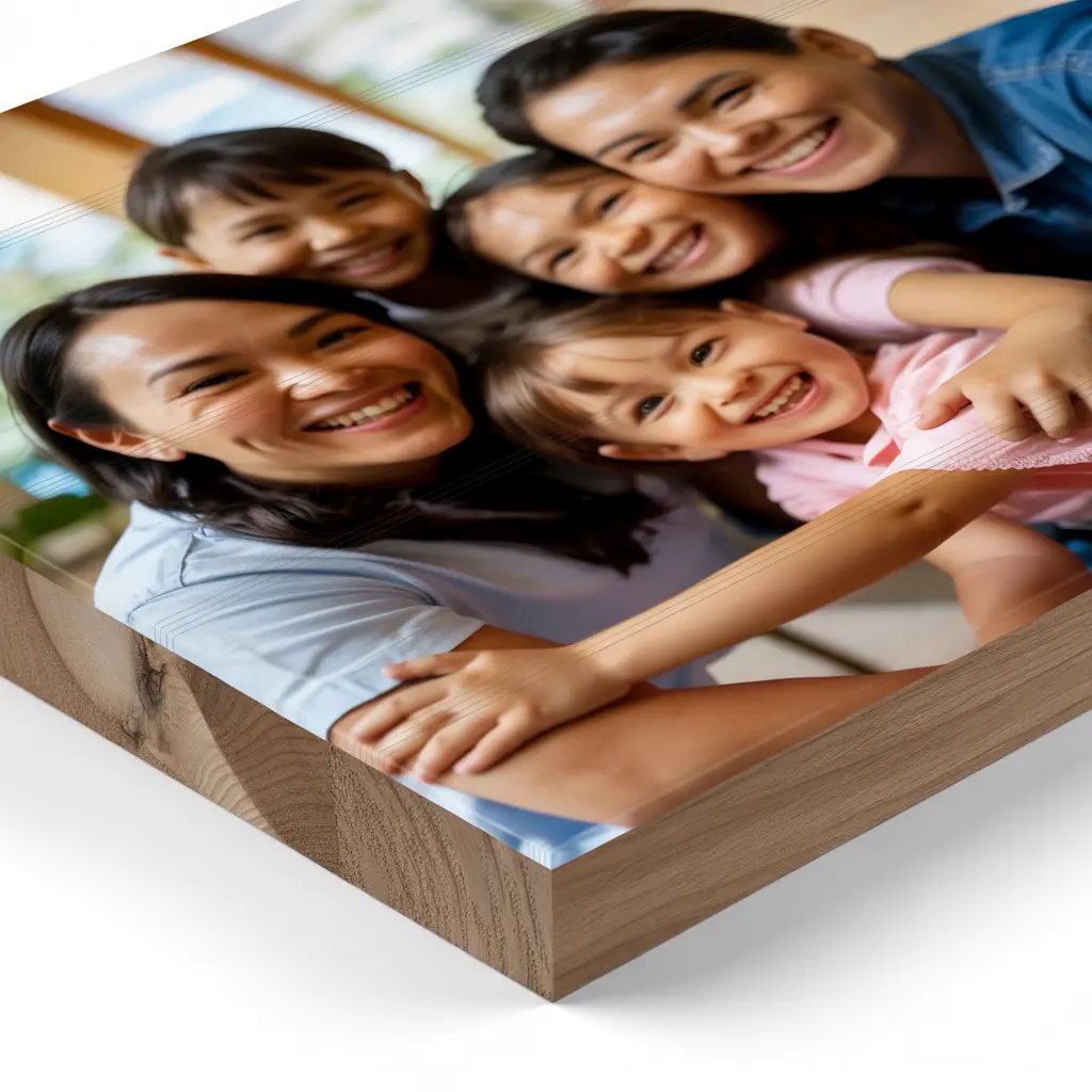 Foto impresa en madera colgada en pared