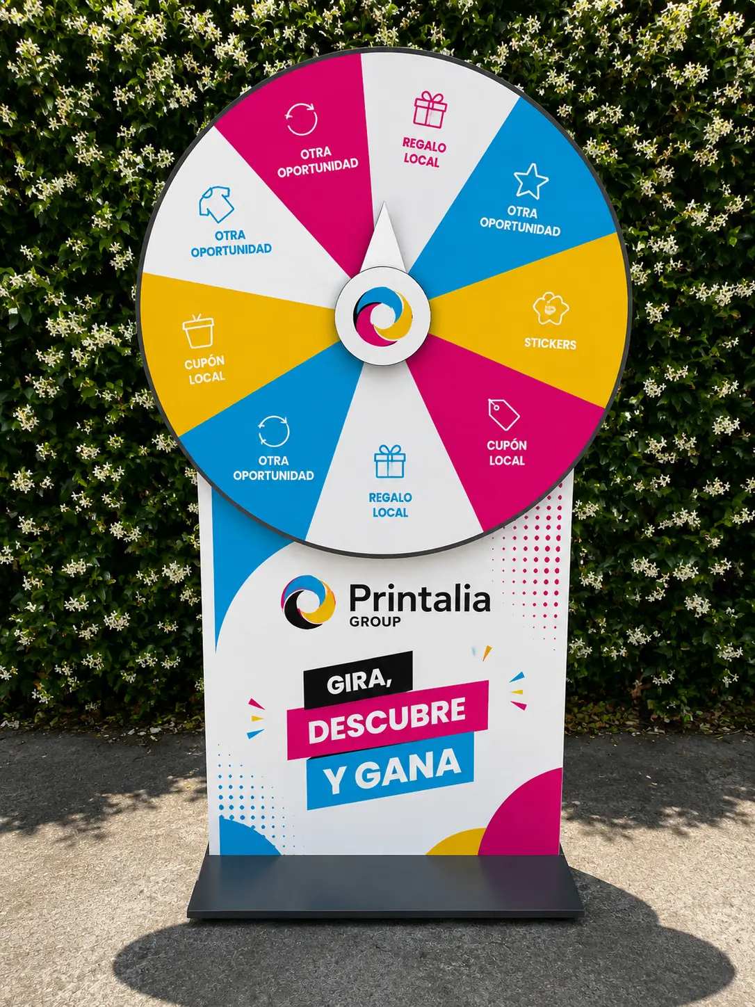 Ruleta personalizada profesional para eventos vista frontal