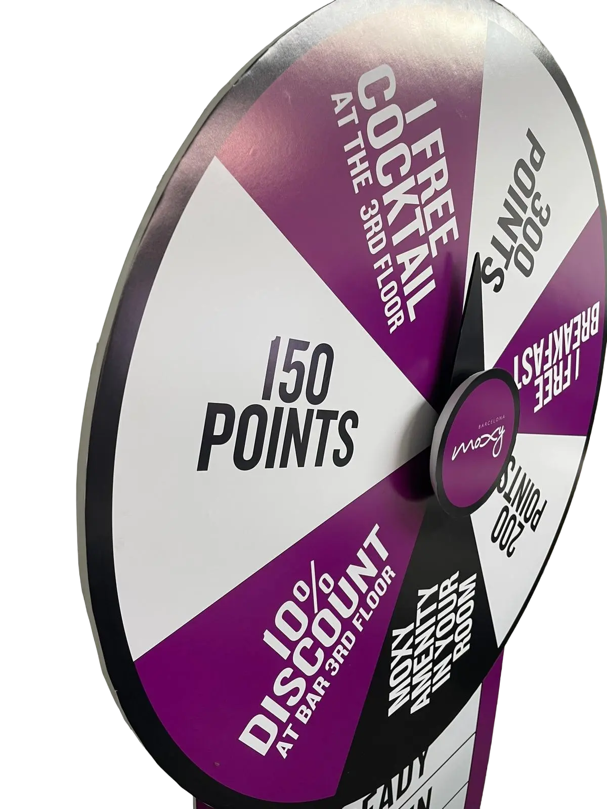 Detalle de ruleta de premios personalizada con branding