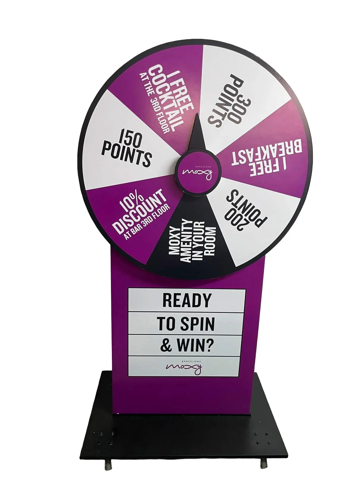 Ruleta personalizada para eventos vista frontal