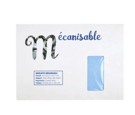 Detalle de sobre mecanizado con impresión corporativa