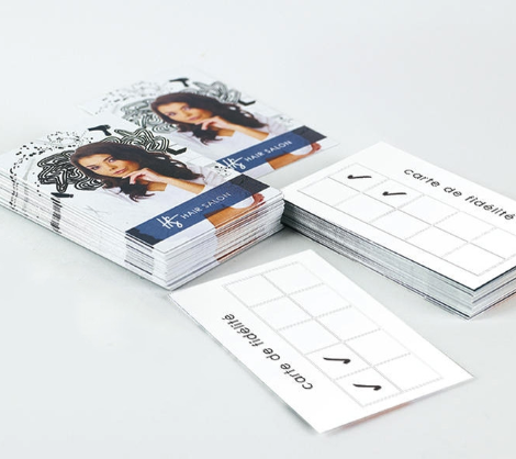 Detalle de tarjeta de fidelidad con casillas de sello