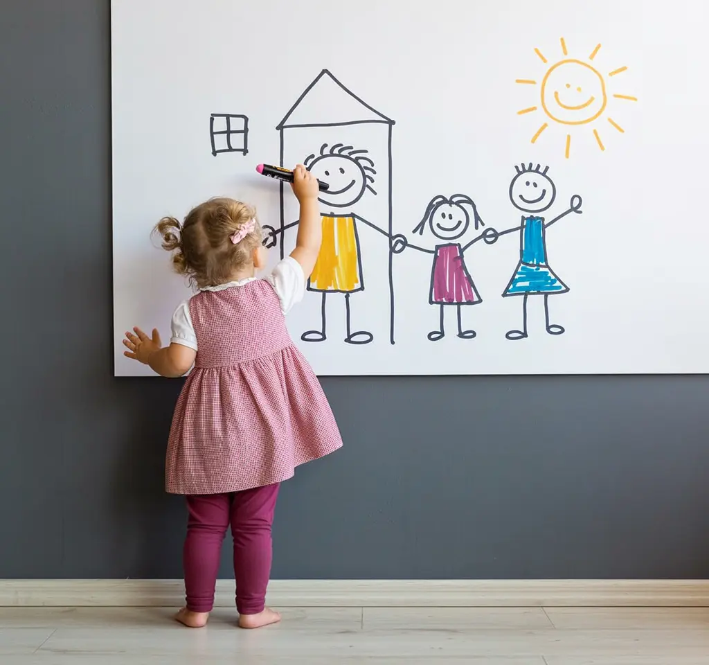 Pared forrada con vinilo velleda pizarra blanca en oficina