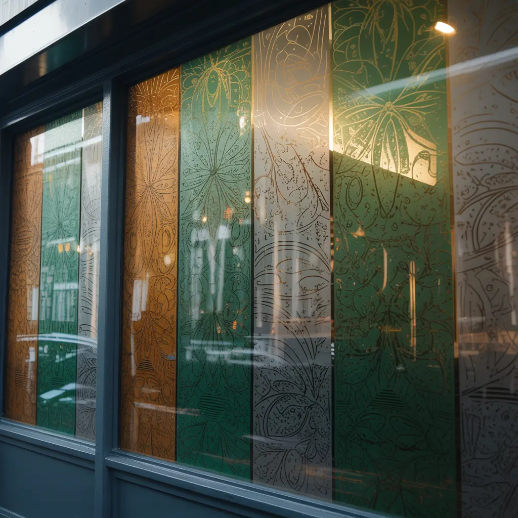 Restaurante con vinilo ácido decorativo en los ventanales