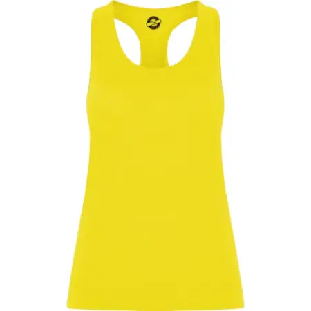 camiseta poliéster mujer amarillo flúor