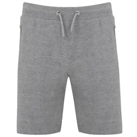 pantalón corto algodón con cremallera gris