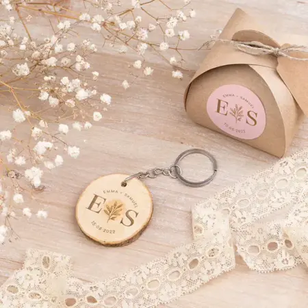 llavero madera natural